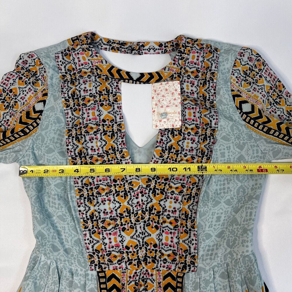 Free People Tegan Border Mini Dress Hippee Festival Boho Womens Size 0 NWT - Picture 7 of 13